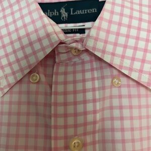 Ralph Lauren classic fit pink checkered dress shirt Men’s  Large